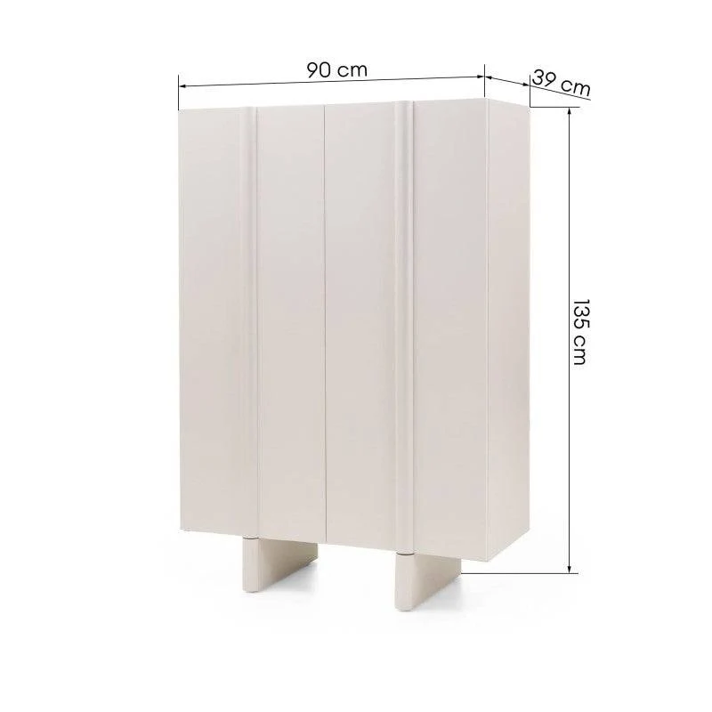 Cassettiera OSSM 2 porte cashmere, fronti arrotondati