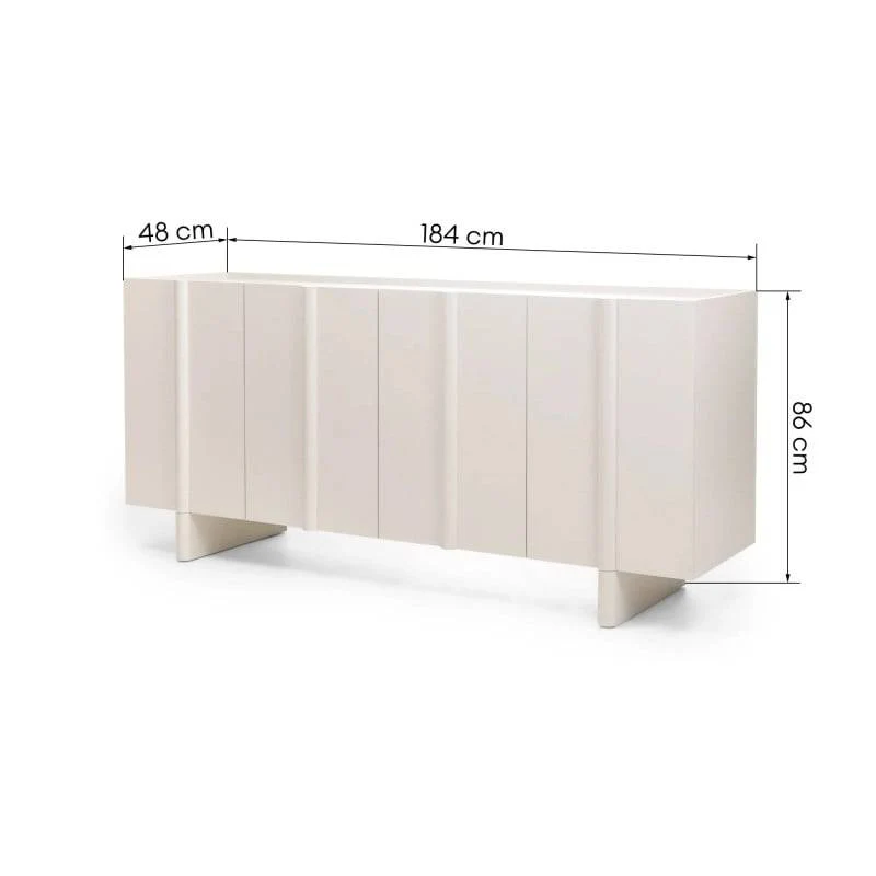 Cassettiera OSSM Cashmere a 4 Ante con Fronti Arrotondati