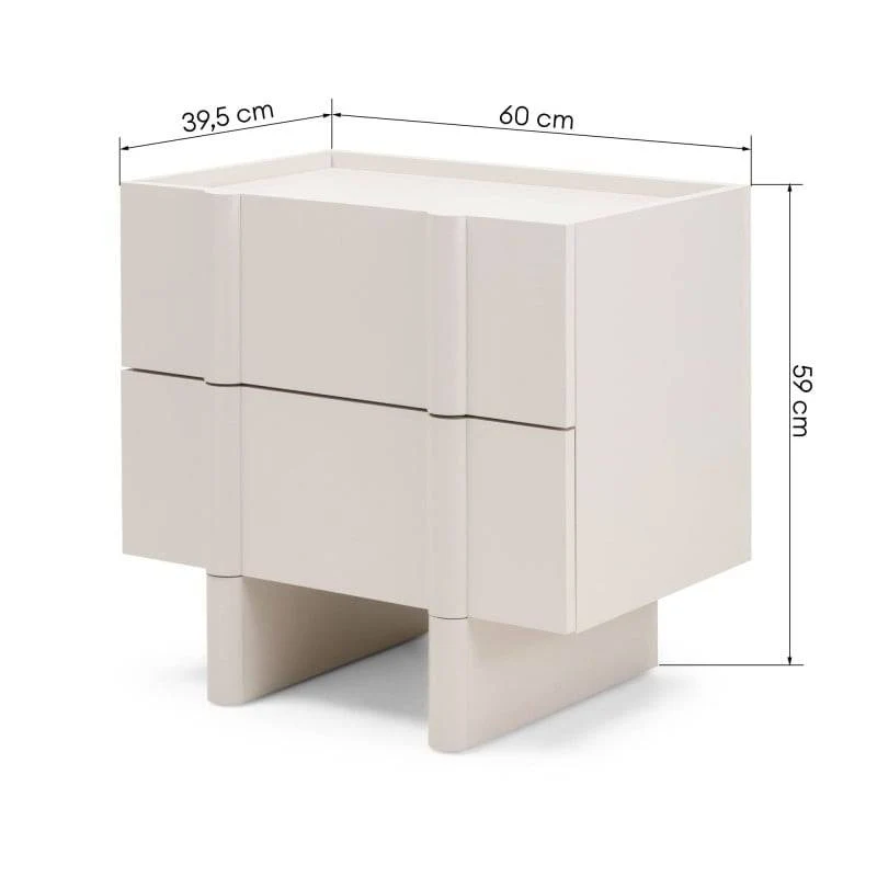 Comodino OSSM Cashmere con Fronti Arrotondati