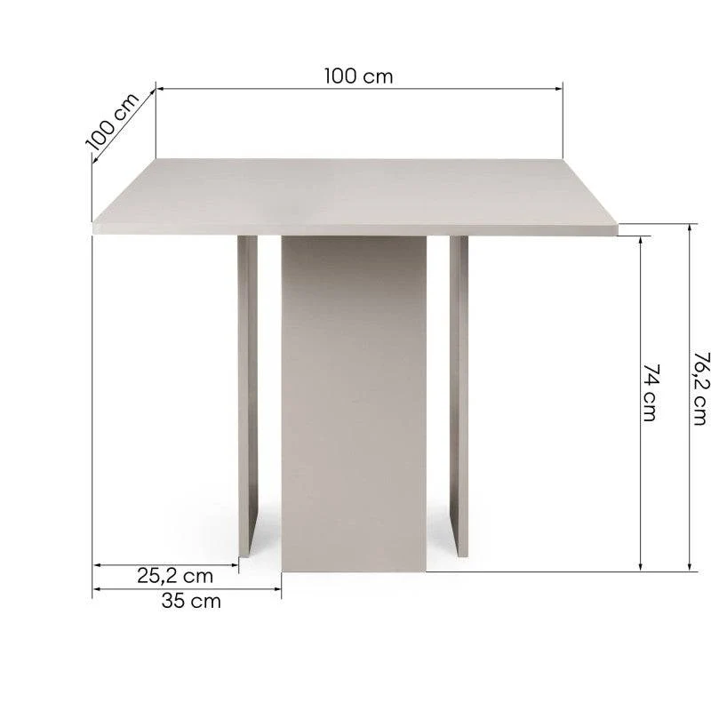 Tavolo da Pranzo ASPER 100 cm Quadrato Cashmere