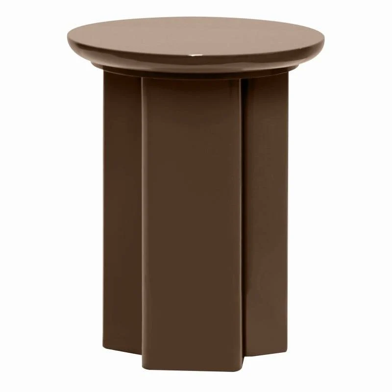 Tavolino Laterale RIEB 40 cm Marrone Chiaro Lucido