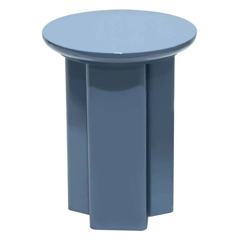 Tavolino RIEB 40 cm, blu polveroso, lucido