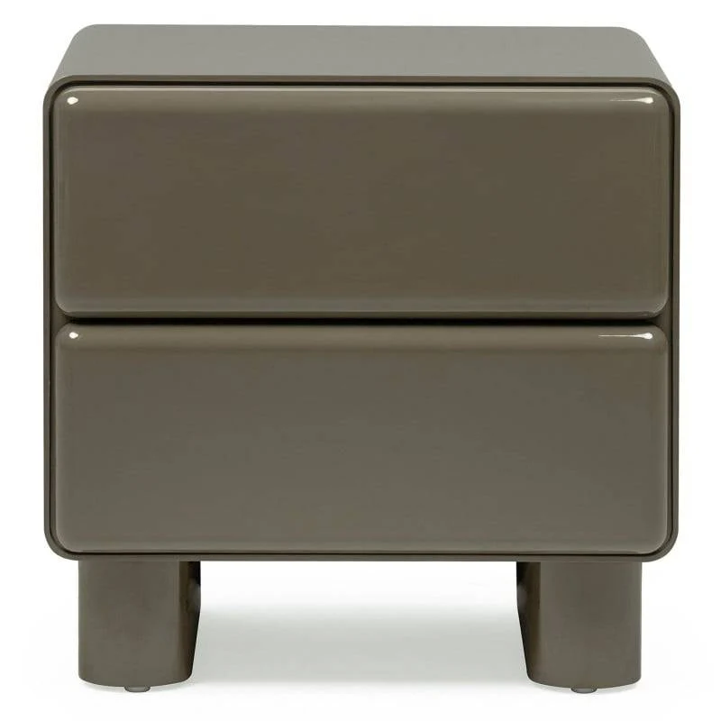 Comodino AGOS con cassetti, verde/grigio, forme arrotondate