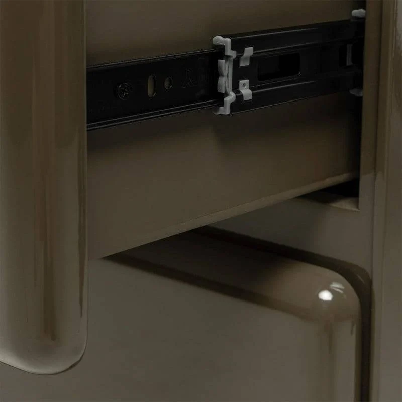 Comodino AGOS con cassetti, verde/grigio, forme arrotondate