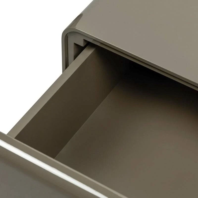 Comodino AGOS con cassetti, verde/grigio, forme arrotondate