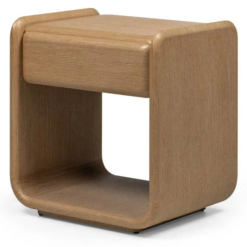 Comodino OXN con cassetto, rovere naturale