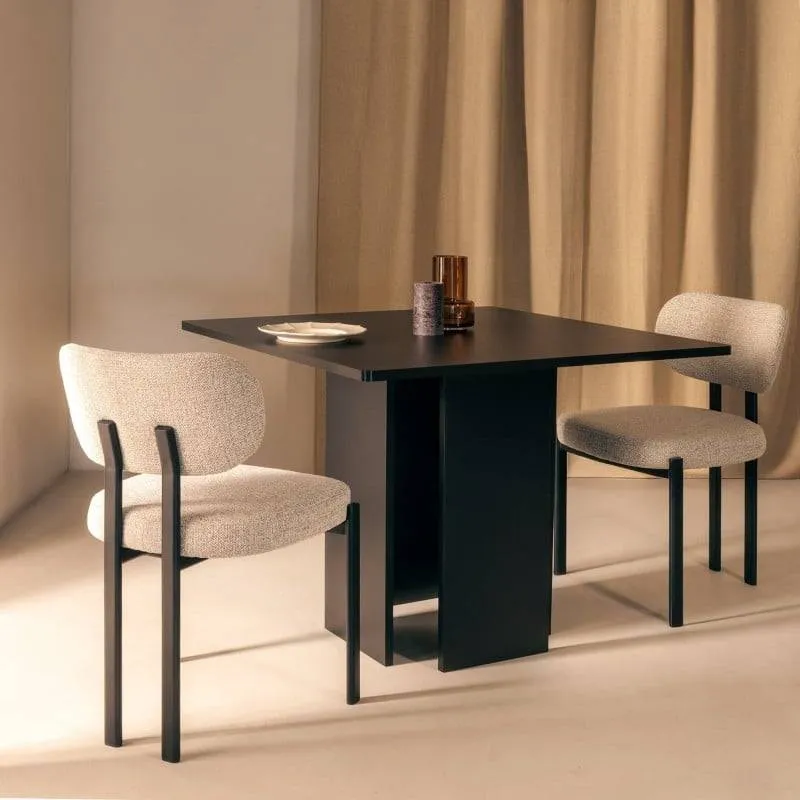 Tavolo da pranzo ASPER 100 cm, quadrato, nero