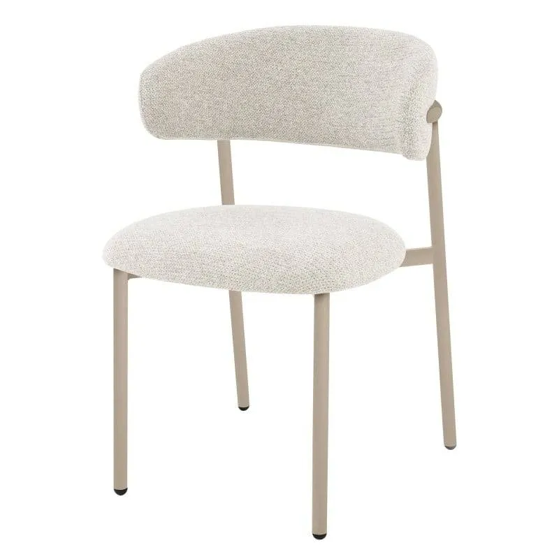 Sedia da pranzo rivestita, beige