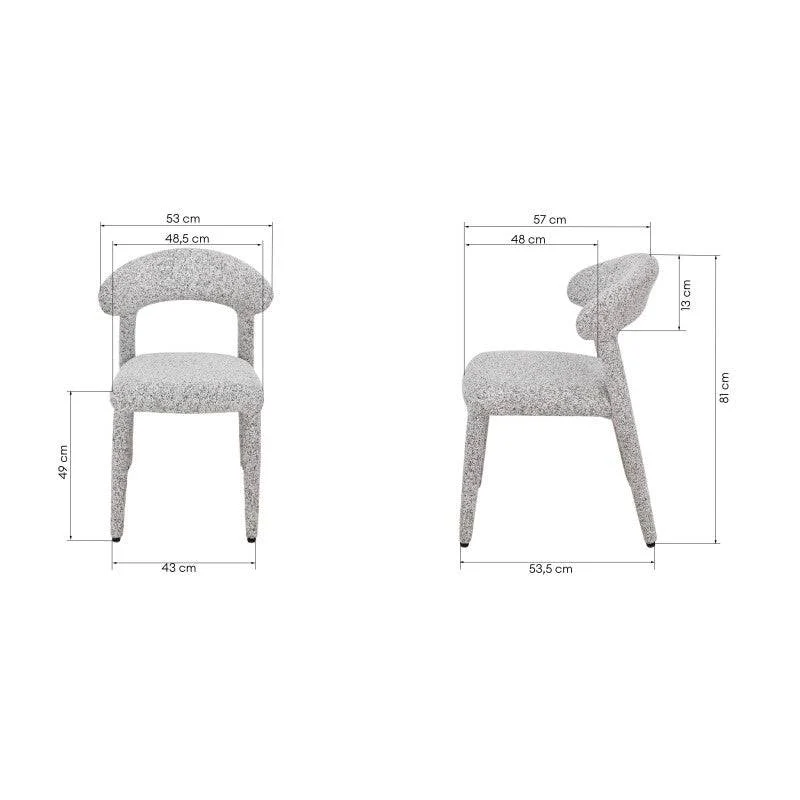 Sedia imbottita IROKIH, melange beige-grigio