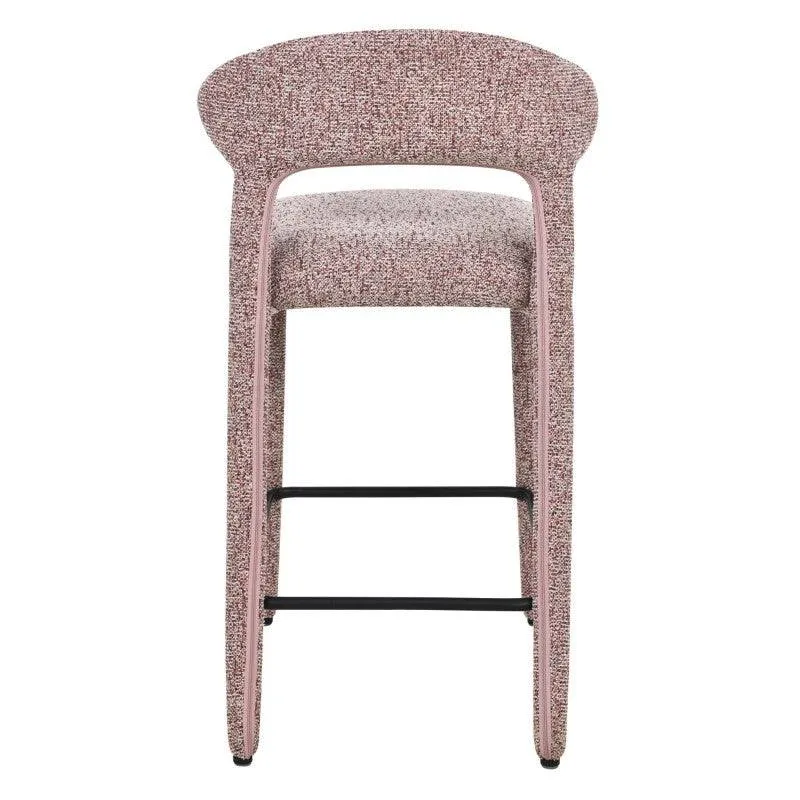 Sgabello imbottito IROKI, beige e borgogna mélange