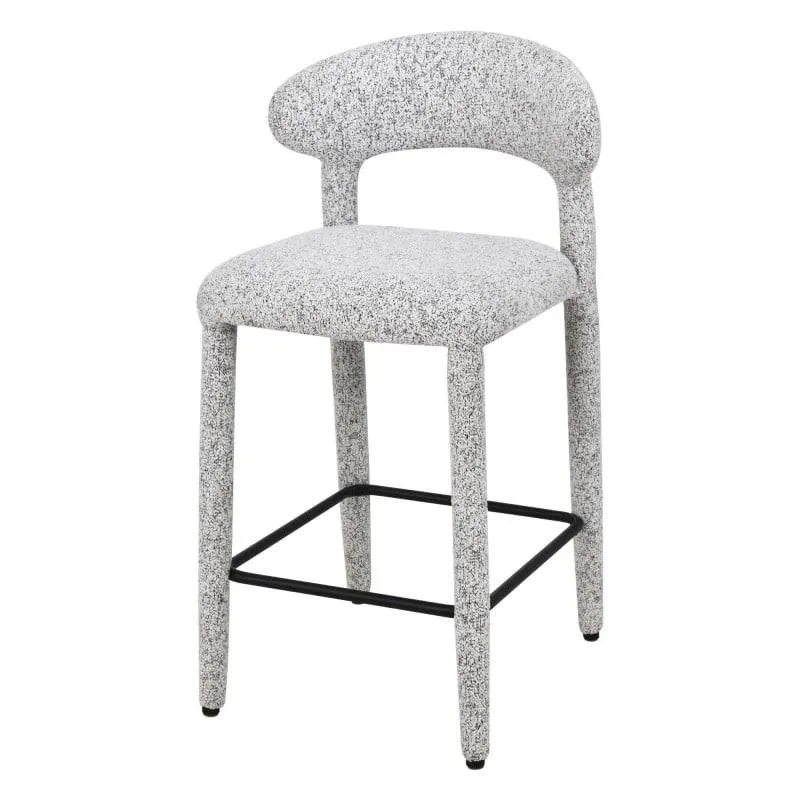Sgabello imbottito IROKI, beige-grigio melange