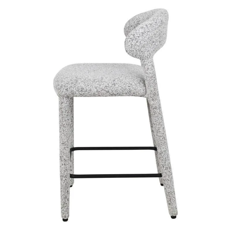 Sgabello imbottito IROKI, beige-grigio melange