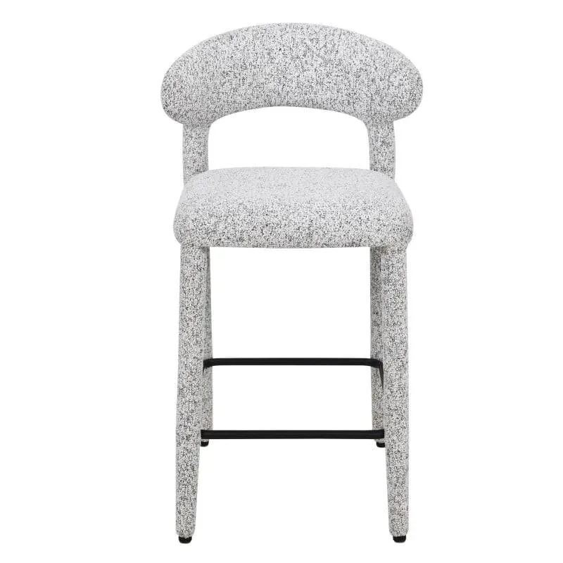 Sgabello imbottito IROKI, beige-grigio melange
