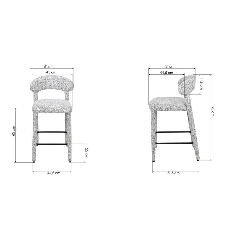 Sgabello imbottito IROKI, beige-grigio melange