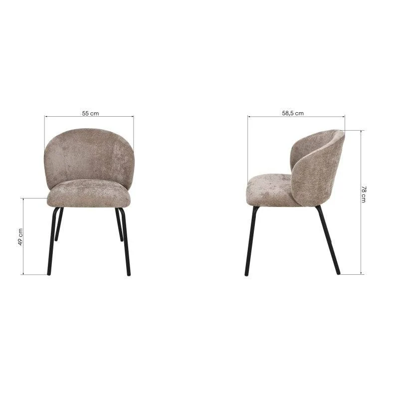 Sedia da pranzo ARISA, marrone/gambe nere