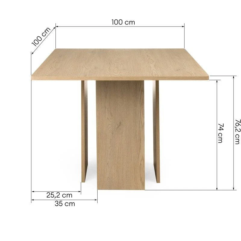 Tavolo da pranzo ASPER 100 cm, rovere Cremona Torro