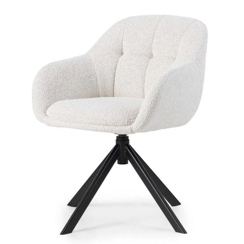 Poltrona ANTOS girevole, beige crema e gambe nere