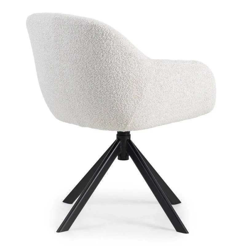 Poltrona ANTOS girevole, beige crema e gambe nere