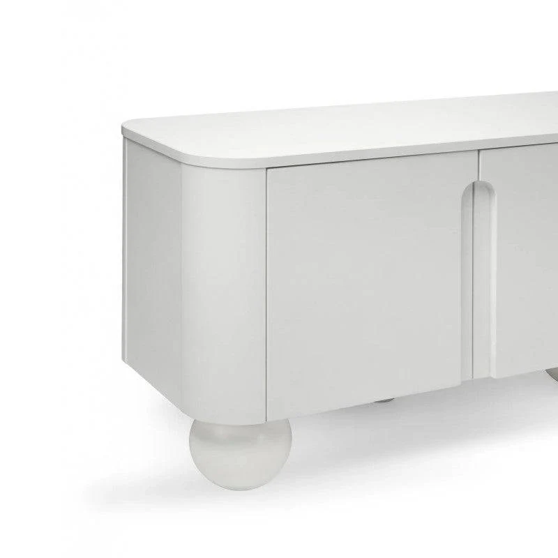 Cassettiera SQUAREN bianca, 4 ante, forme arrotondate
