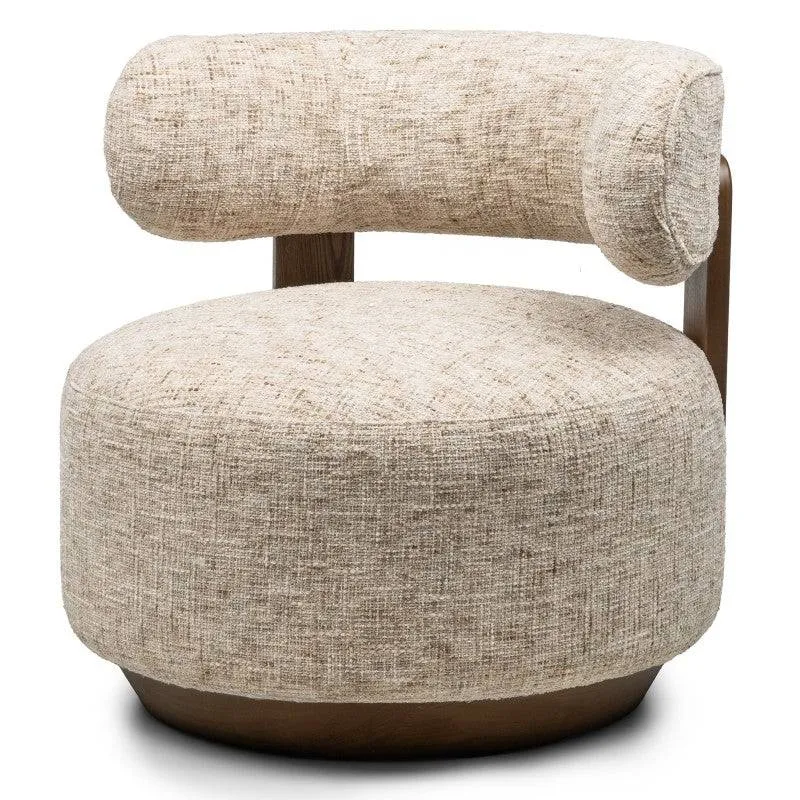 Poltrona lounge MARABELL, beige-grigio/noce