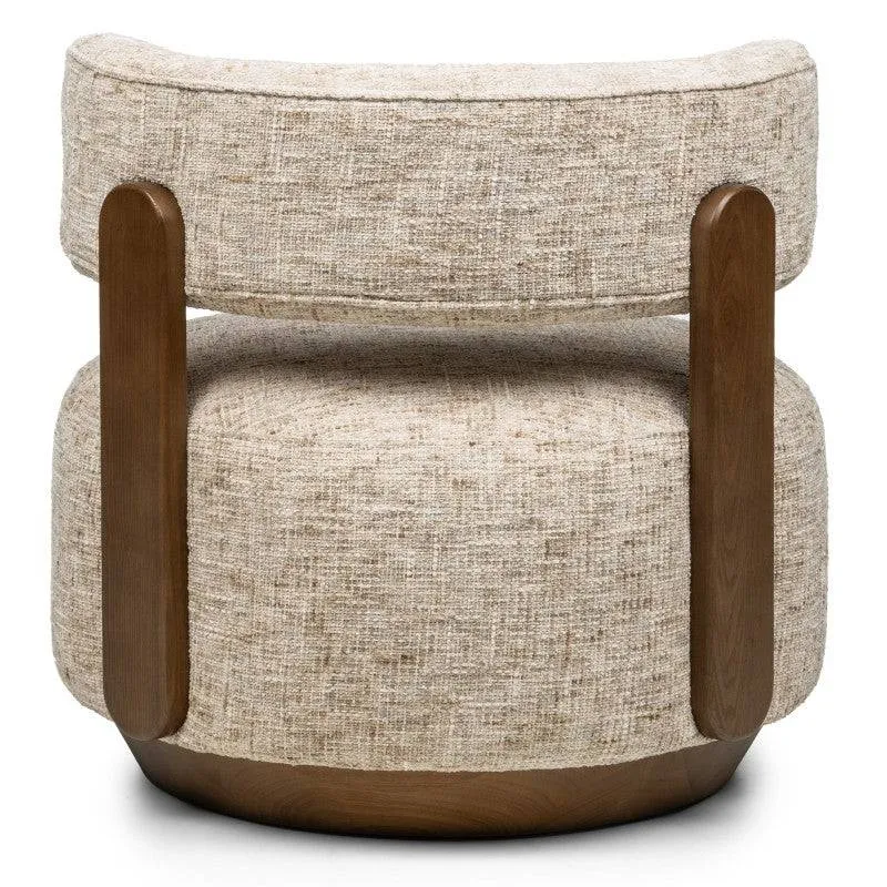 Poltrona lounge MARABELL, beige-grigio/noce