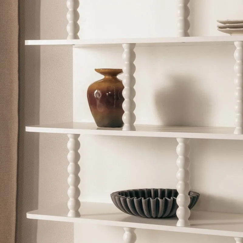 Scaffale alto PERLEN bianco, supporti a sfera