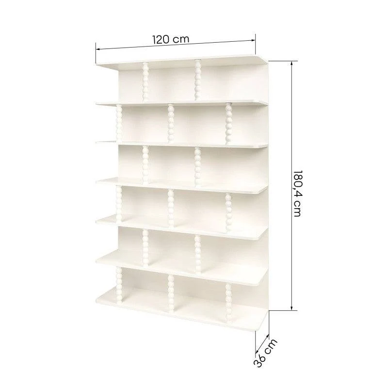 Scaffale alto PERLEN bianco, supporti a sfera