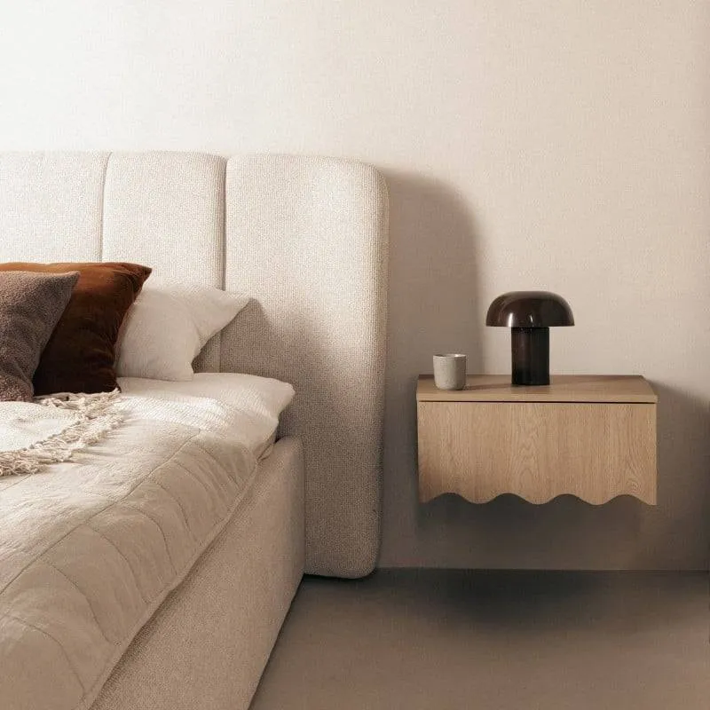 Comodino TIM Cremona Torro Oak con Onda