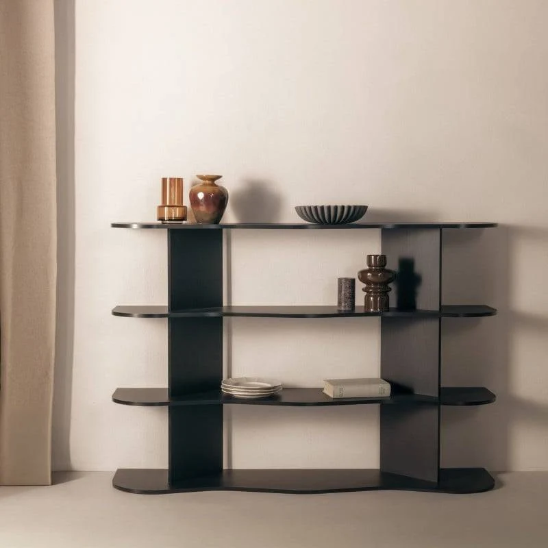 Scaffale Basso RHIO Nero con Onda