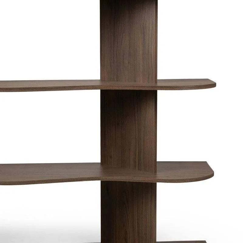 Scaffale Basso RHIO Villa Walnut con Onda