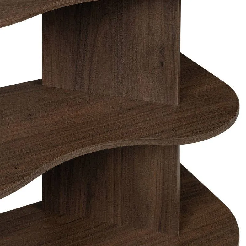 Scaffale RHIO alto noce Villa con bordi ondulati