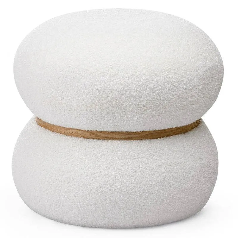 Pouf imbottito MUSSI Rotondo Bianco
