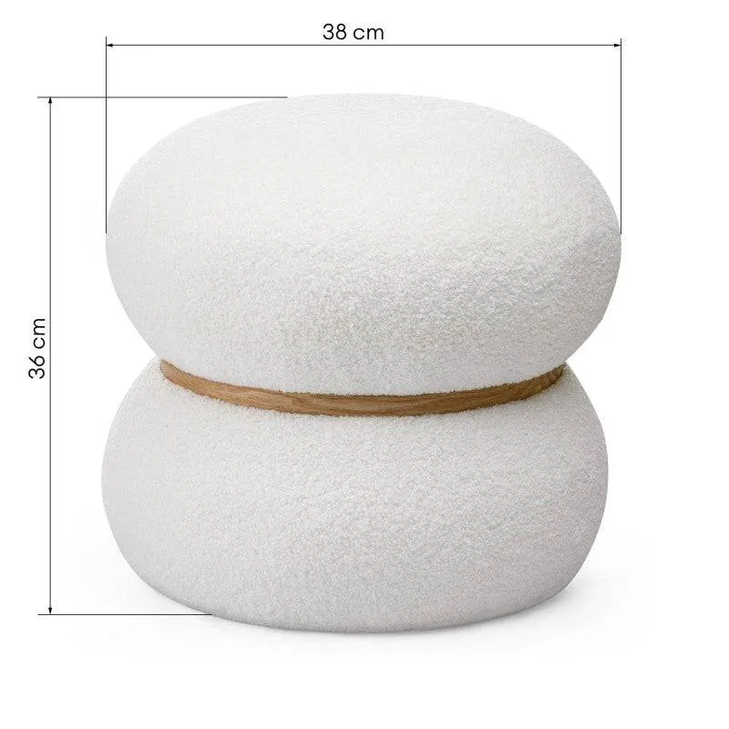 Pouf imbottito MUSSI Rotondo Bianco