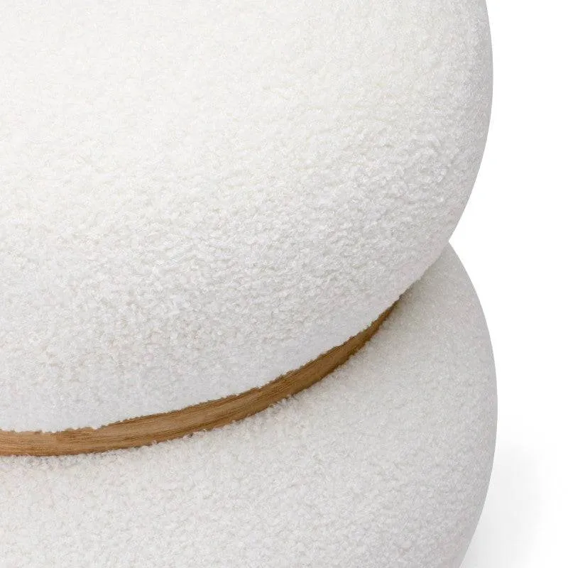 Pouf imbottito MUSSI Rotondo Bianco