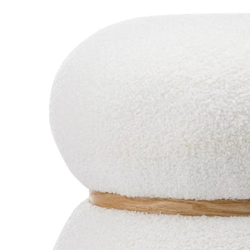 Pouf imbottito MUSSI Rotondo Bianco