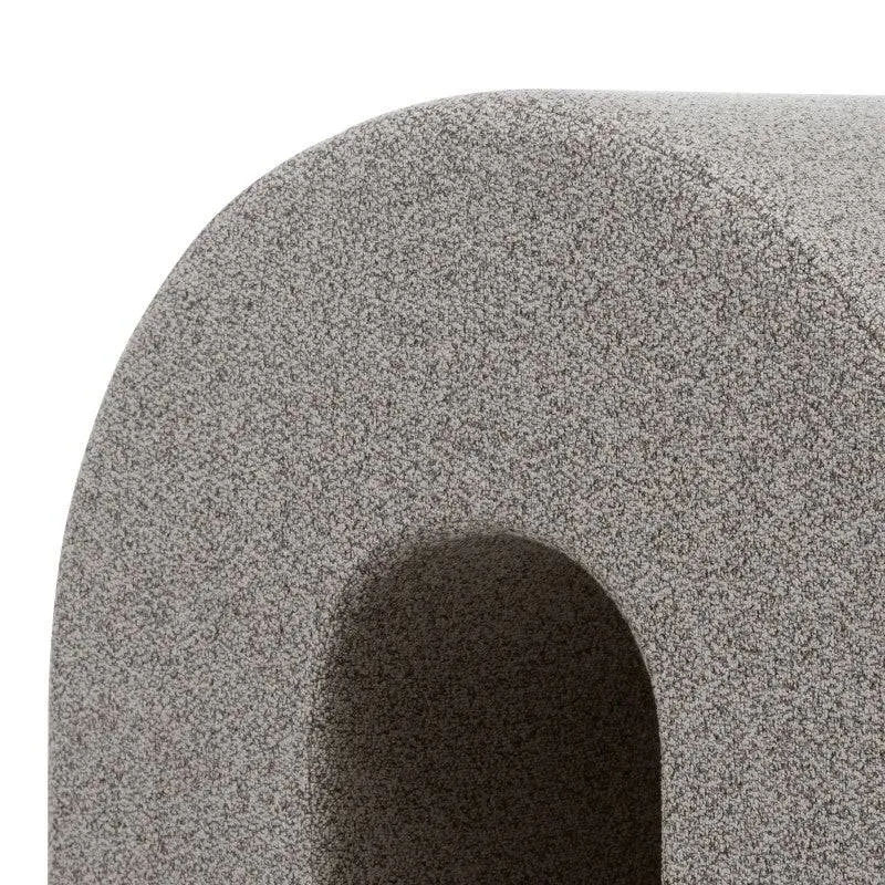 Pouf imbottito ARR, forma arrotondata, marrone chiaro