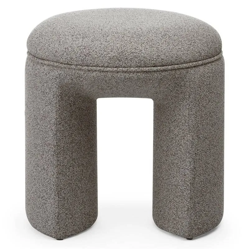 Pouf imbottito CAVE, forma arrotondata, marrone chiaro