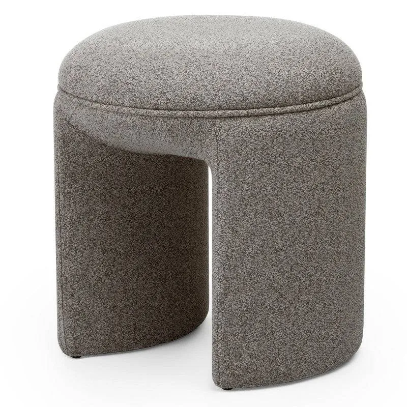 Pouf imbottito CAVE, forma arrotondata, marrone chiaro