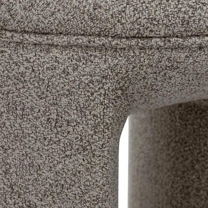Pouf imbottito CAVE, forma arrotondata, marrone chiaro