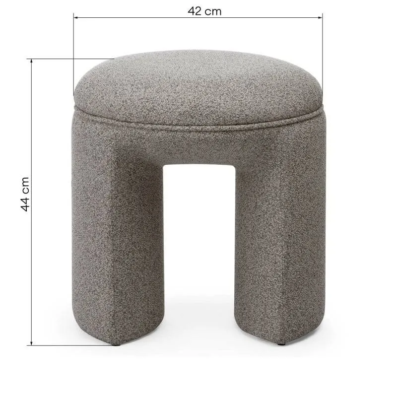 Pouf imbottito CAVE, forma arrotondata, marrone chiaro
