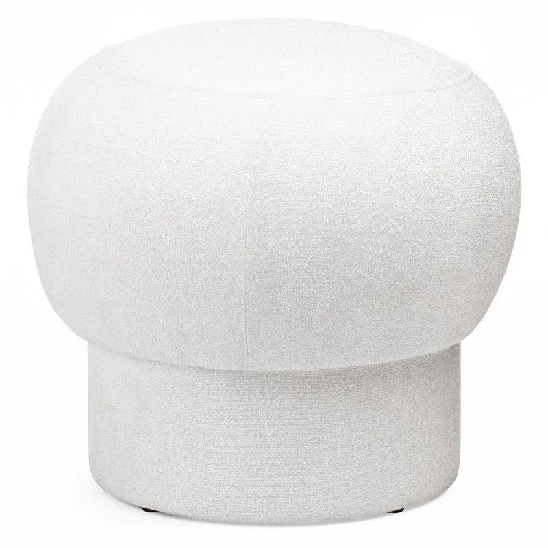 Pouf BOOP rotondo rivestito bianco