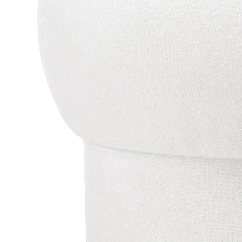 Pouf BOOP rotondo rivestito bianco