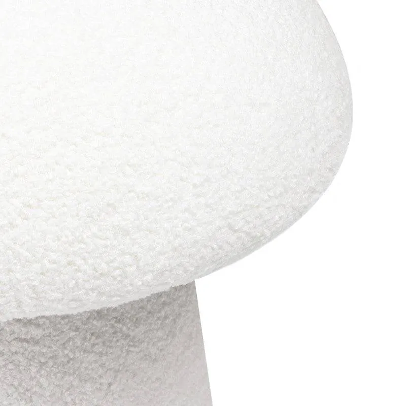 Pouf CAPPI rivestito bouclé bianco