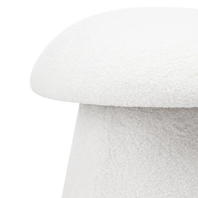 Pouf CAPPI rivestito bouclé bianco