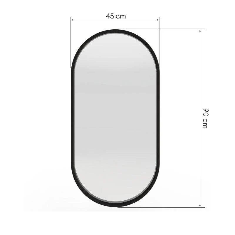 Specchio SIMPLE 45x90 cm, forma ovale, nero