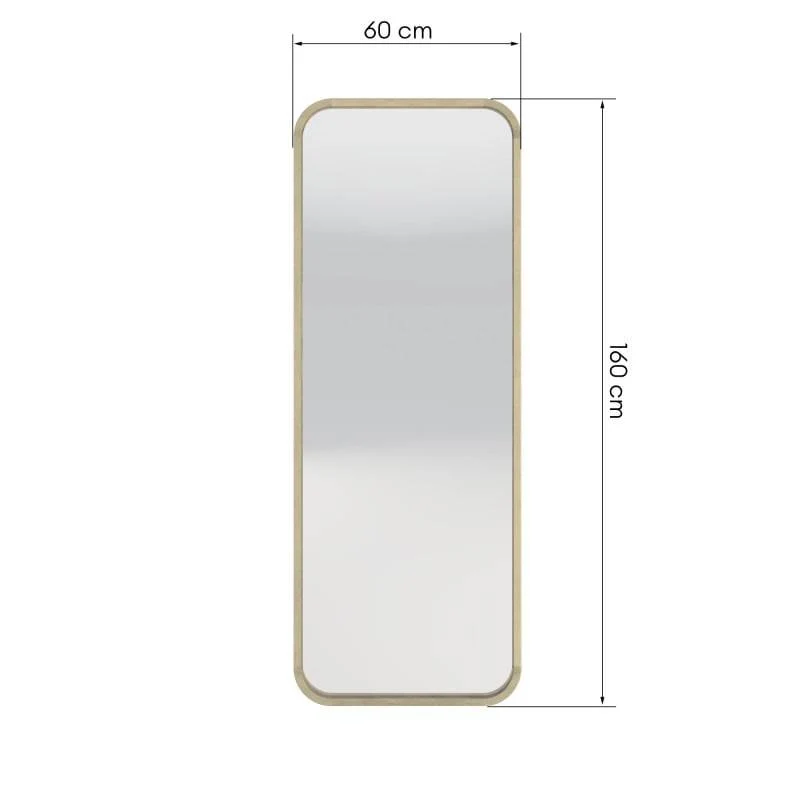 Specchio SIMPLE II 60x160 cm, forma rettangolare, legno naturale