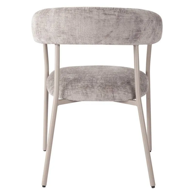 Sedia MALUA rivestita grigio scuro con gambe color crema