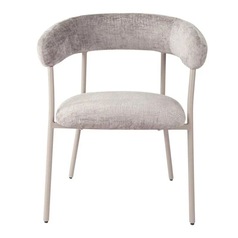 Sedia MALUA rivestita grigio scuro con gambe color crema