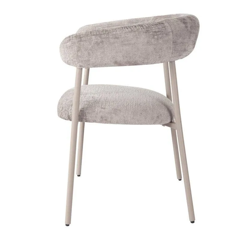 Sedia MALUA rivestita grigio scuro con gambe color crema