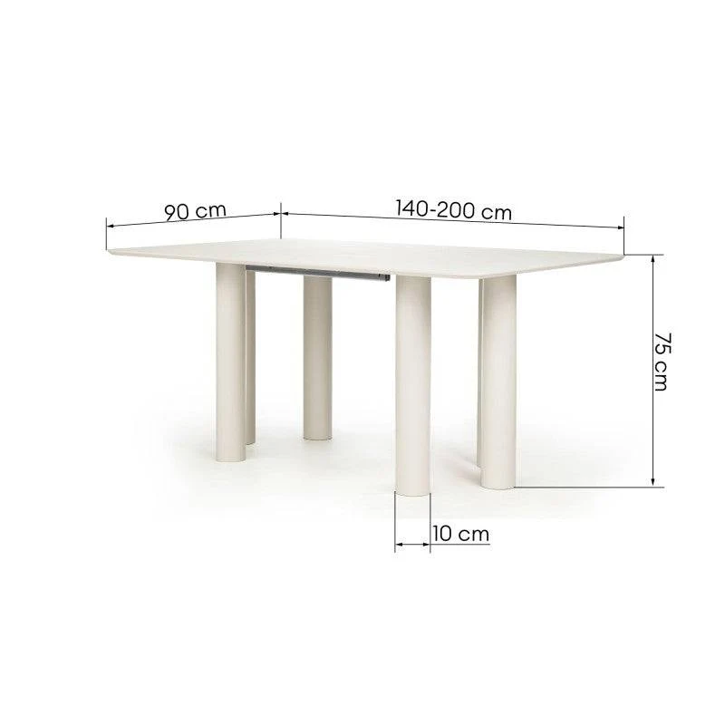 Tavolo LOALOA allungabile 140-200 cm, faggio, cachemir